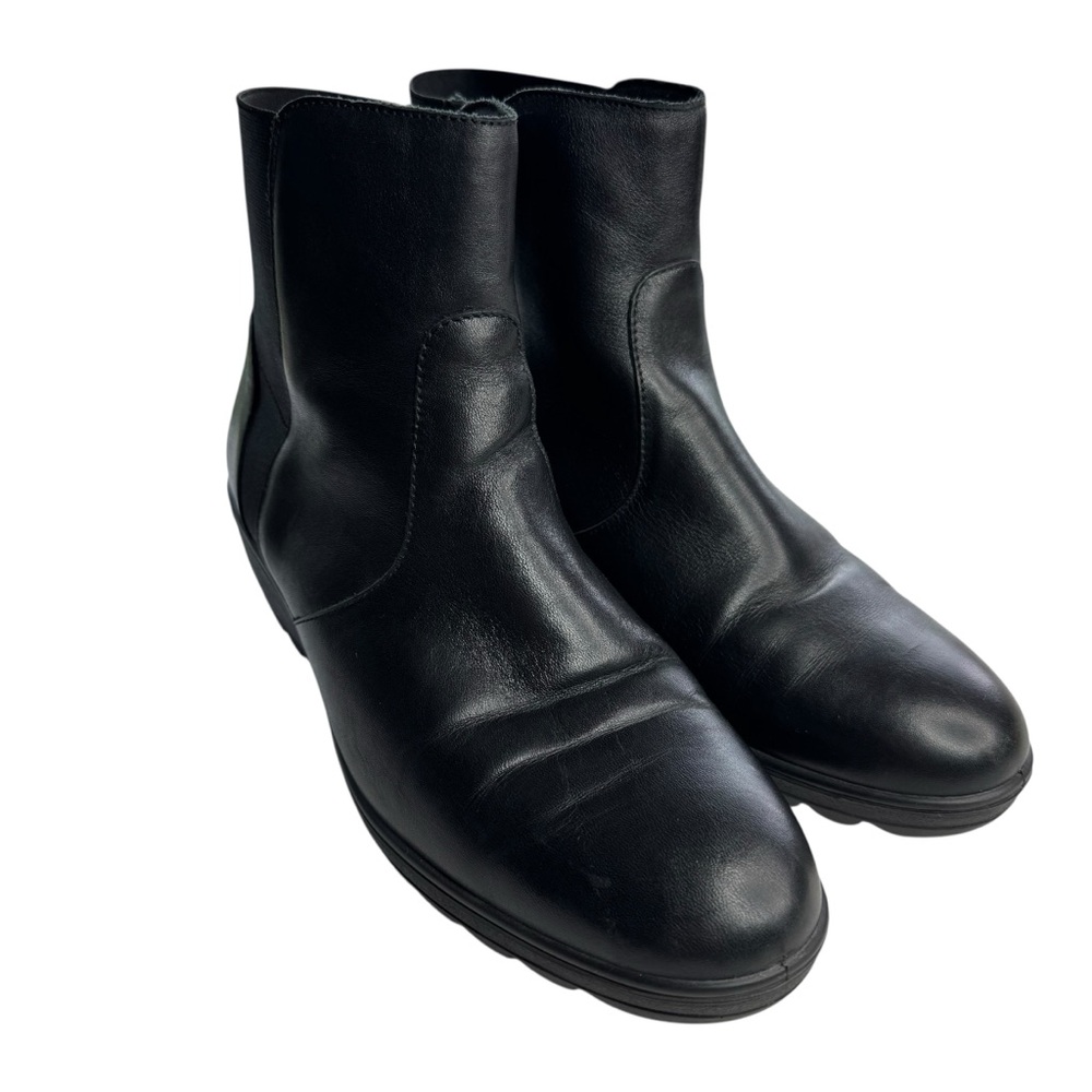 IMAC Made In Italy Leather Booties Womens Size 41 Black